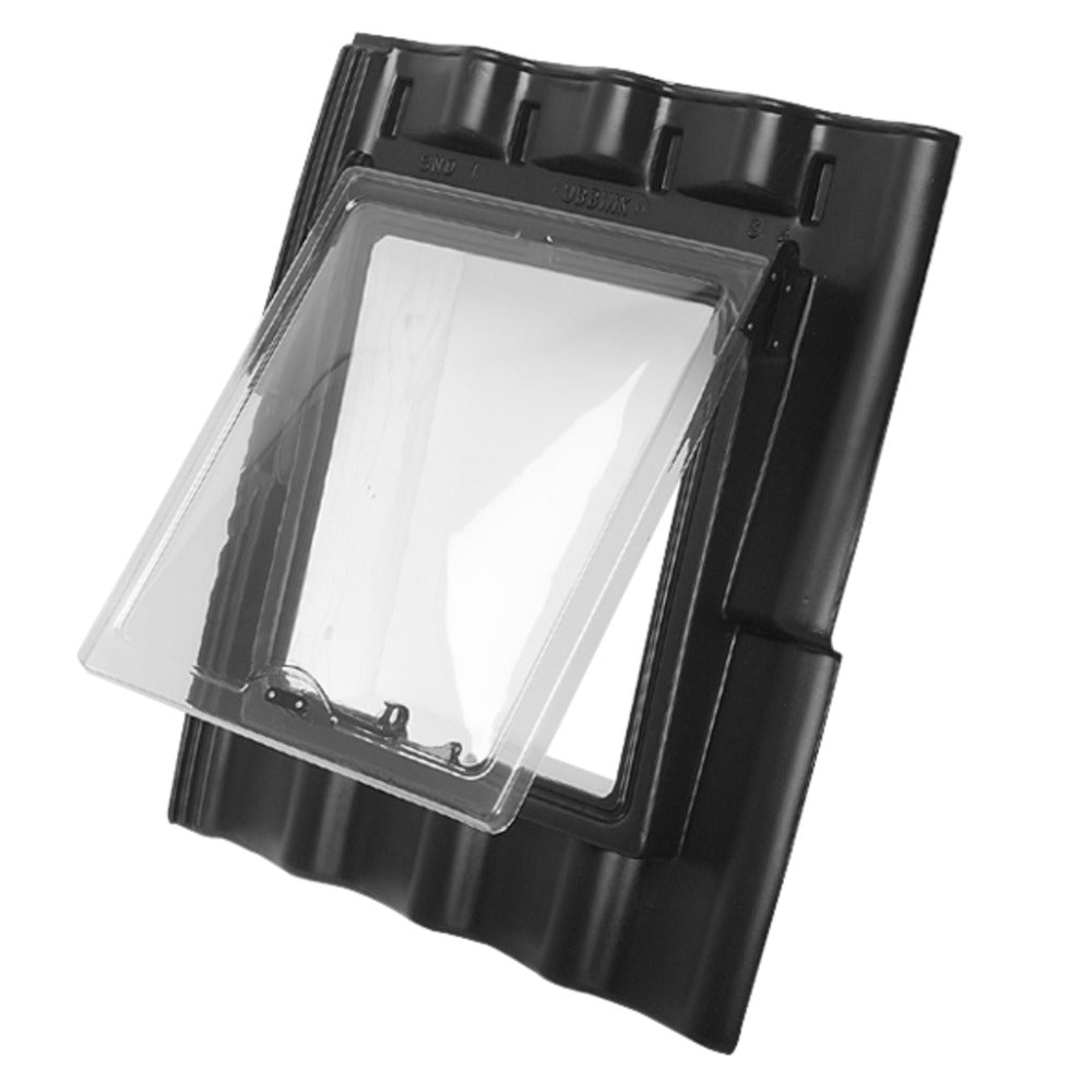 Ubbink Zolderraam SND1 PE Zwart Sneldek 4-pans 38x44cm-049489