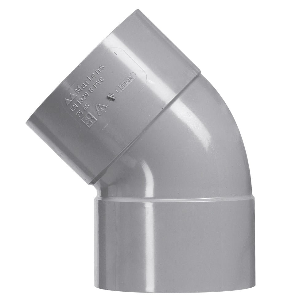 Martens PVC Bocht 2x Lijmmof 3,2mm 45°-049950