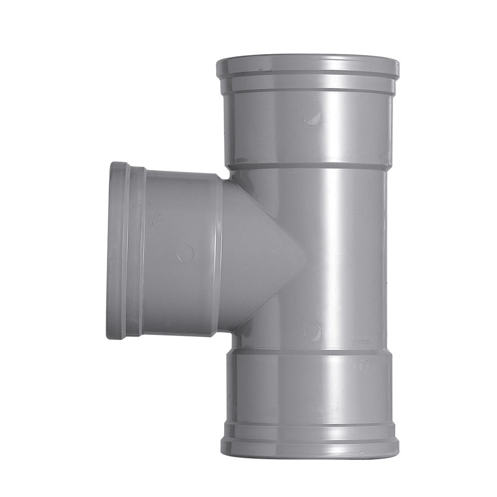 T-Stuk PVC 3x manchetmof Ø 110x110 mm 87° KOMO-keur-050378
