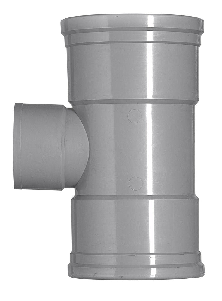 T-Stuk PVC 3x manchetmof Ø 125x110 mm 87° KOMO-keur-050394