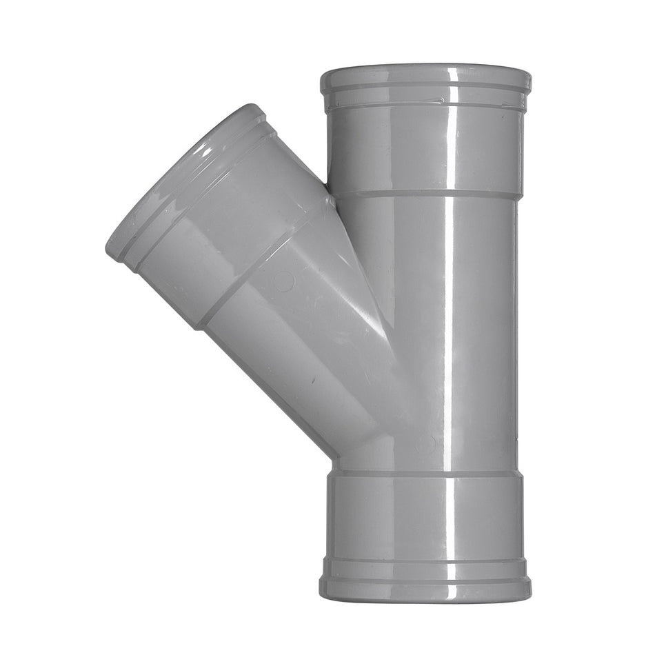 T-Stuk PVC 3x manchetmof Ø 125x125 mm 45° KOMO-keur-050408
