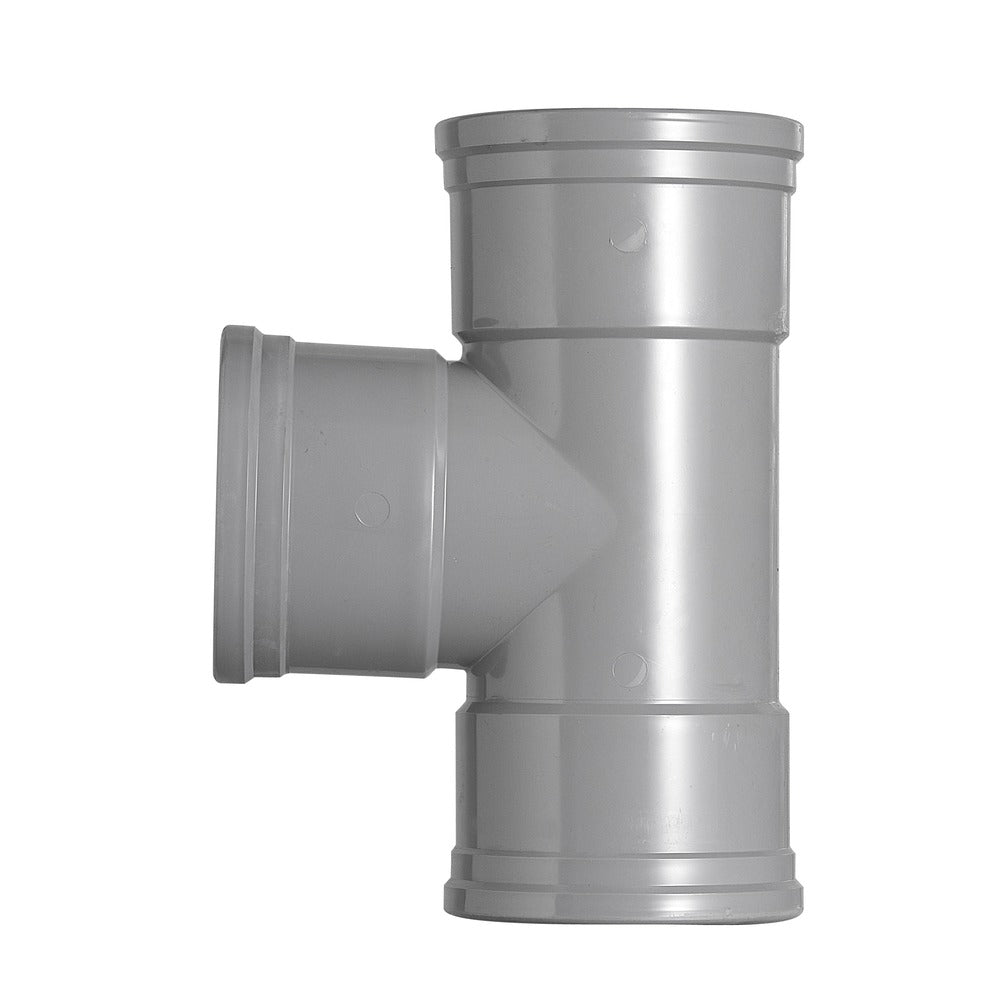 T-Stuk PVC 3x manchetmof Ø 125x125 mm 87° KOMO-keur-050416