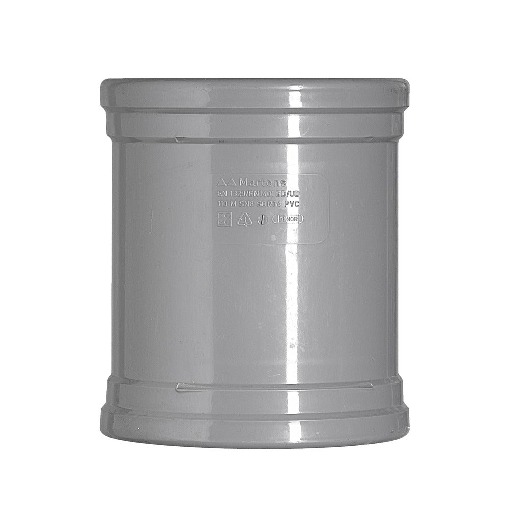 Steekmof PVC 2x manchetmof Ø 110 mm KOMO-keur-050602