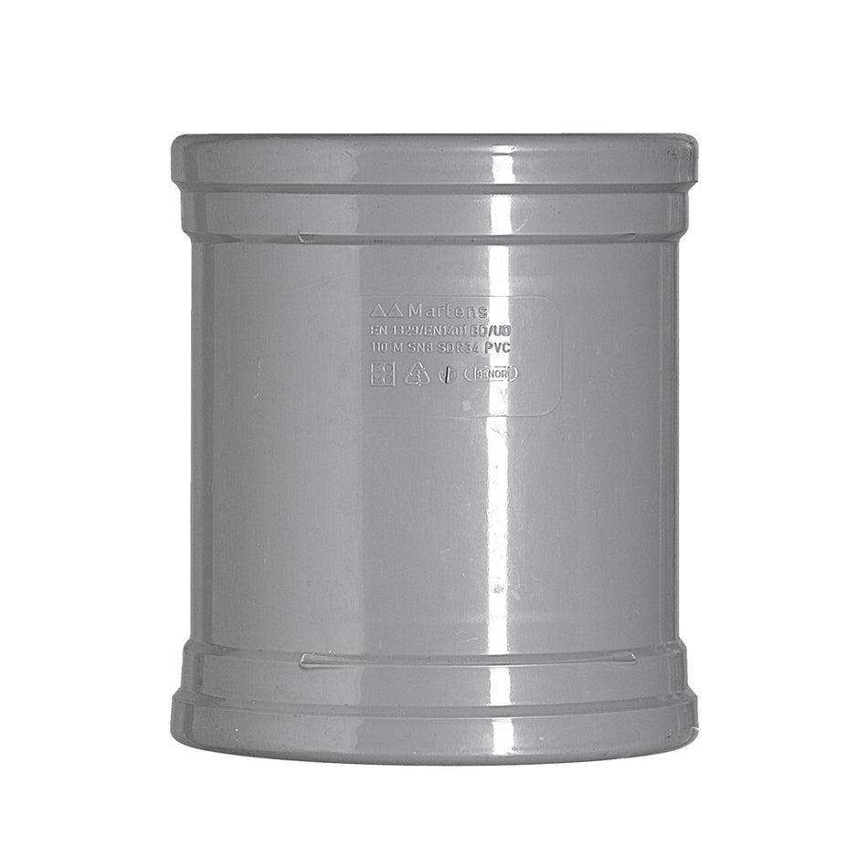 Steekmof PVC 2x manchetmof Ø 110 mm KOMO-keur-050602