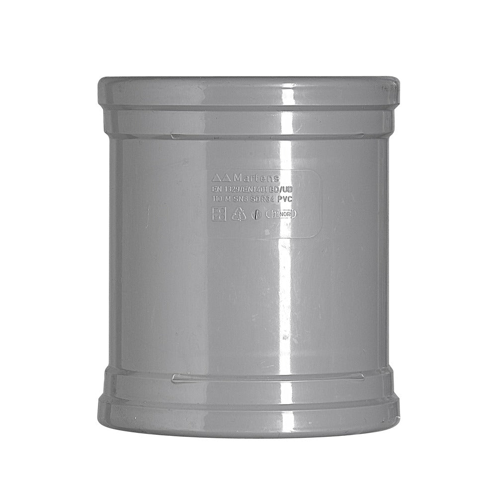 Steekmof PVC 2x manchetmof Ø 125 mm KOMO-keur-050610