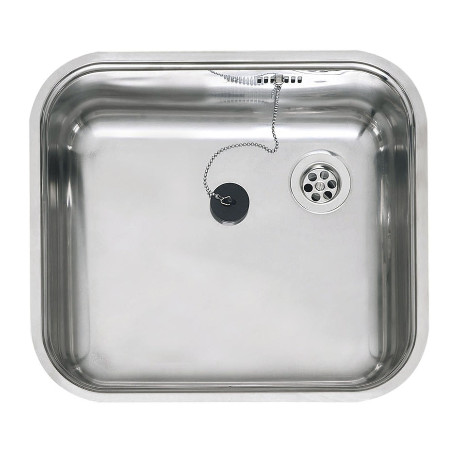 Reginox Spoelbak B2814RLU02GDS RVS 40x35cm enkel vierkant opbouw afvoer 50 cm-078824