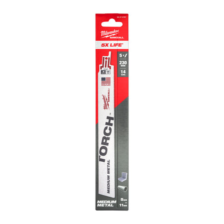 Milwaukee Reciprozaagblad Sawzall metaal Heavy Duty TORCH 230mm 14-Tpi 5st-10000146