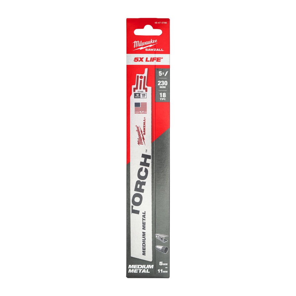 Milwaukee Reciprozaagblad Sawzall metaal Heavy Duty TORCH 230mm 18-Tpi 5st-10000147