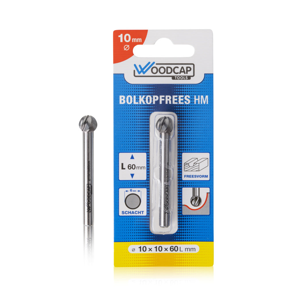 Woodcap Tools HM Bolkopfrees ø10mmx10x60mm-10000172