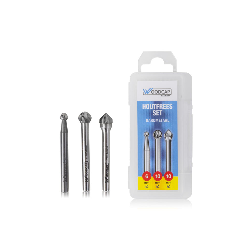 Woodcap Tools HM Houtfrees Assorti Set ø6/10/10mm-10000176