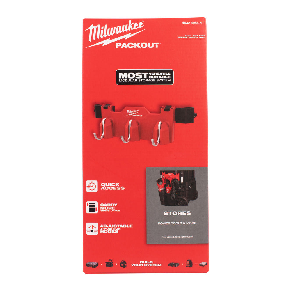 Milwaukee Packout Zijmontage 3-Haaks Rail-10000270