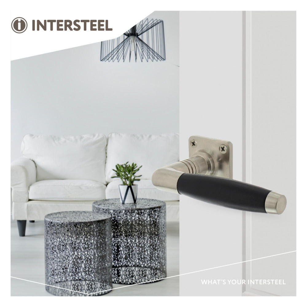 Intersteel Deurkruk Ton Basic Met Rozet 38x38x6mm Nikkel Mat Zwart-10000335