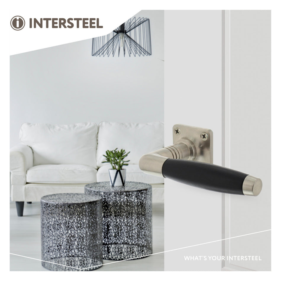 Intersteel Deurkruk Ton Basic Met Rozet 38x38x6mm Nikkel Mat Zwart-10000335