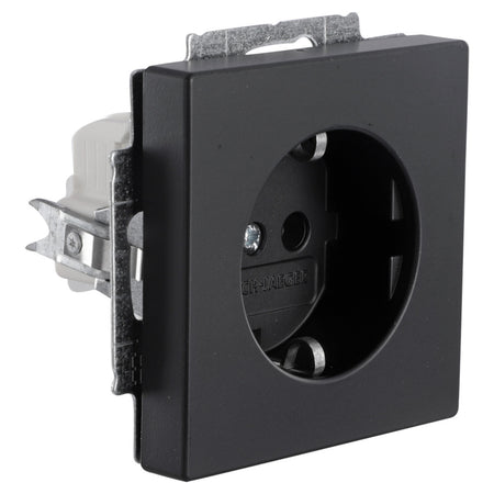 Busch-Jaeger Future Line Inbouw Contactdoos 1-Voudig Randaarde Zwart-10000485