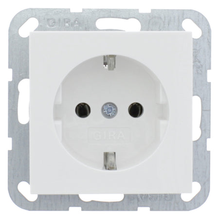 Gira Contactdoos System 55 Inbouw 1-Voudig Randaarde Polarwit-10000488