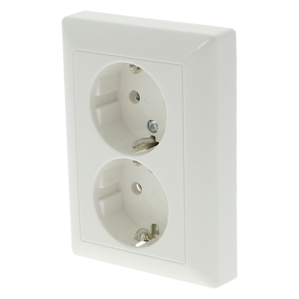 Jung Contactdoos AS500 Inbouw 2-Voudig Randaarde Polarwit-10000494