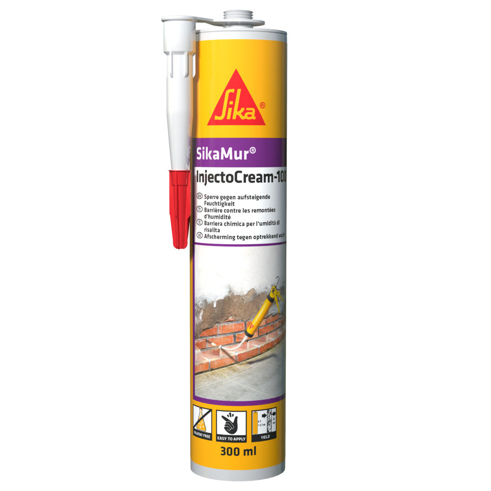 SikaMur Gevel InjectoCream 100 Tegen Optrekkend Vocht 300ml-10000790