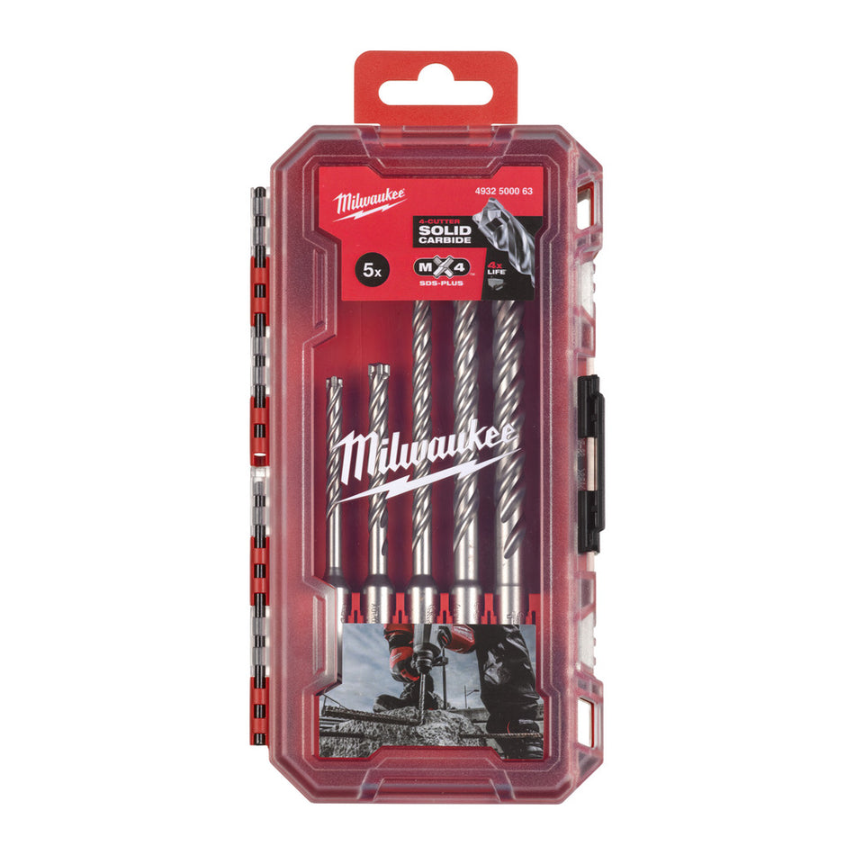 Milwaukee SDS PLUS Borenset MX4 PACKOUT Ready Box 5/6x115, 6/8x165, 10x165mm-10000966