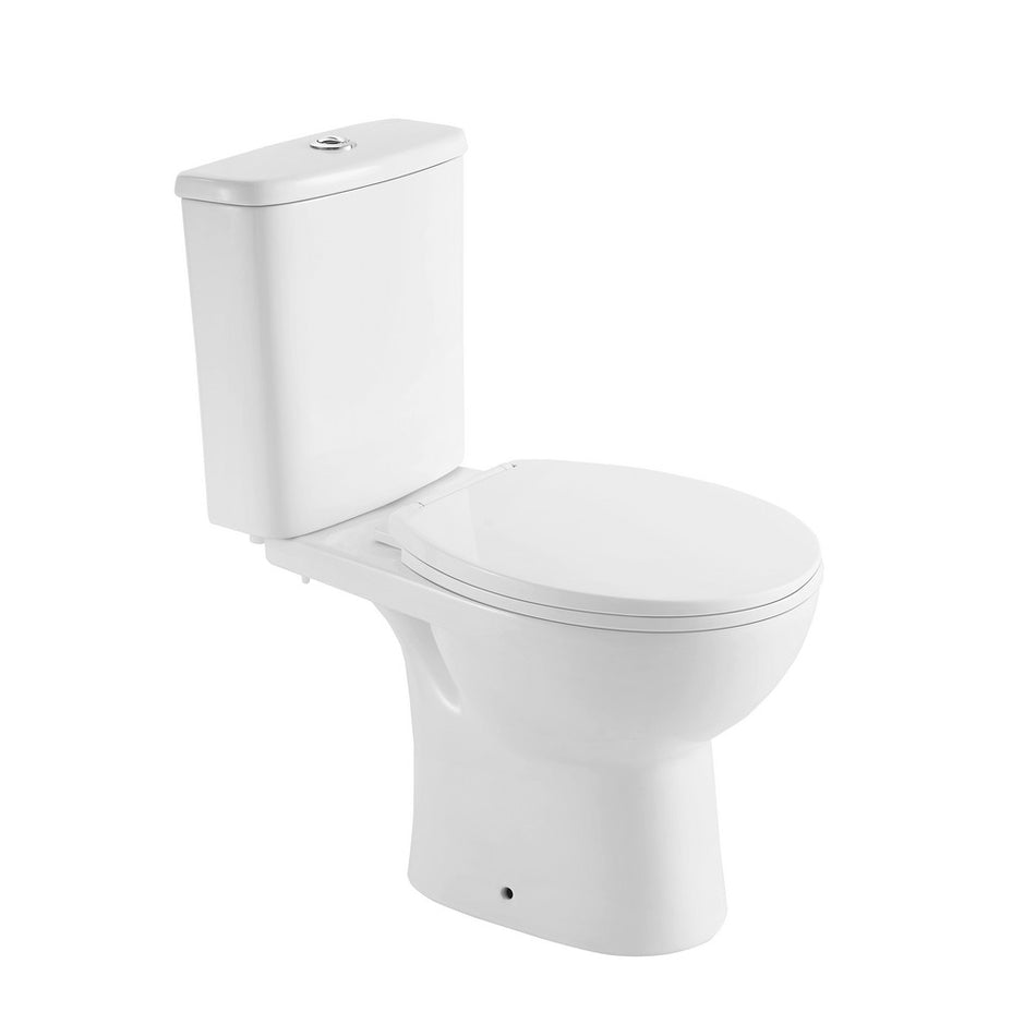Duoblok Toilet Staand Rimless AO Met Toiletzitting Glans Wit-10001026