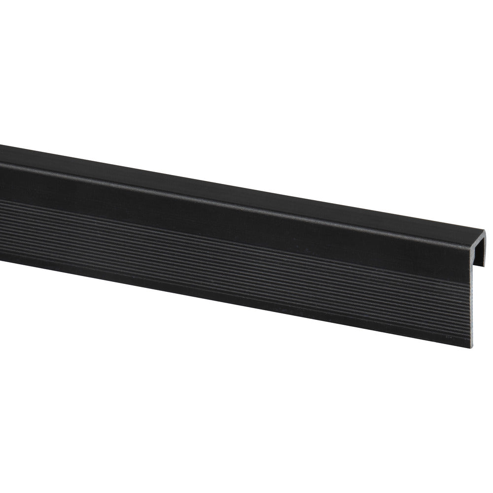 Eindprofiel SPC Paneel Wall End Zwart Mat 4mm x 2800mm-10001140