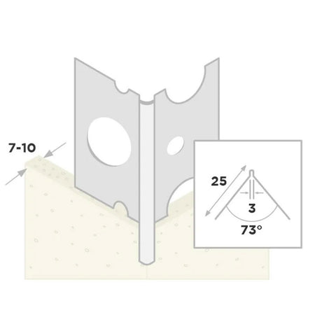 Ripstaal Hoekprofiel 1040 Aluzink Stucdikte 7mm-10003232