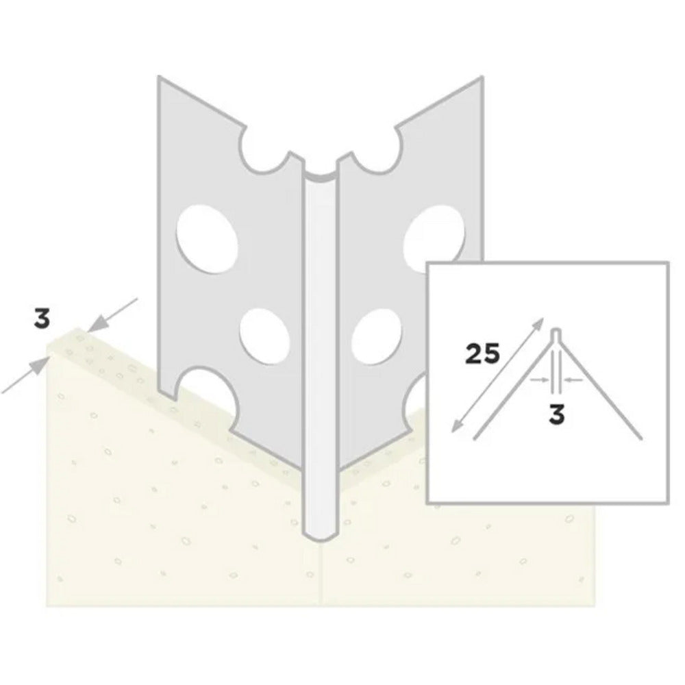 Ripstaal Hoekprofiel 1045 Aluzink Stucdikte 3mm-10003234