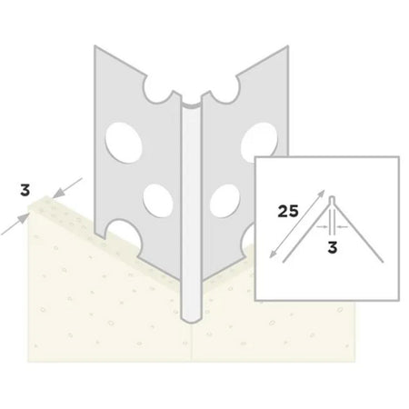 Ripstaal Hoekprofiel 1045 Aluzink Stucdikte 3mm-10003234