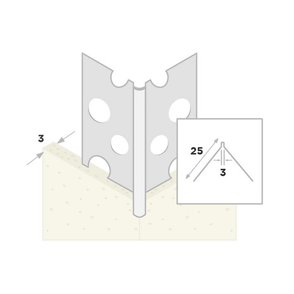 Ripstaal Hoekprofiel 1045 Aluzink Stucdikte 3mm-10003235