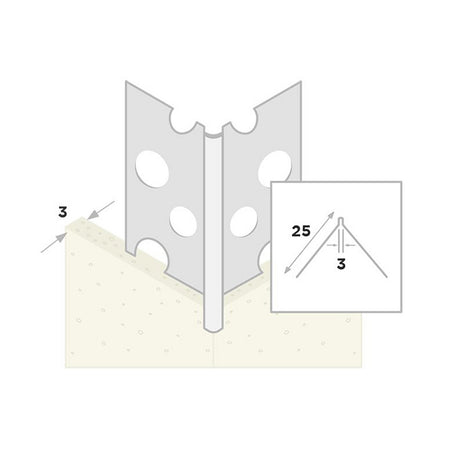Ripstaal Hoekprofiel 1045 Aluzink Stucdikte 3mm-10003235
