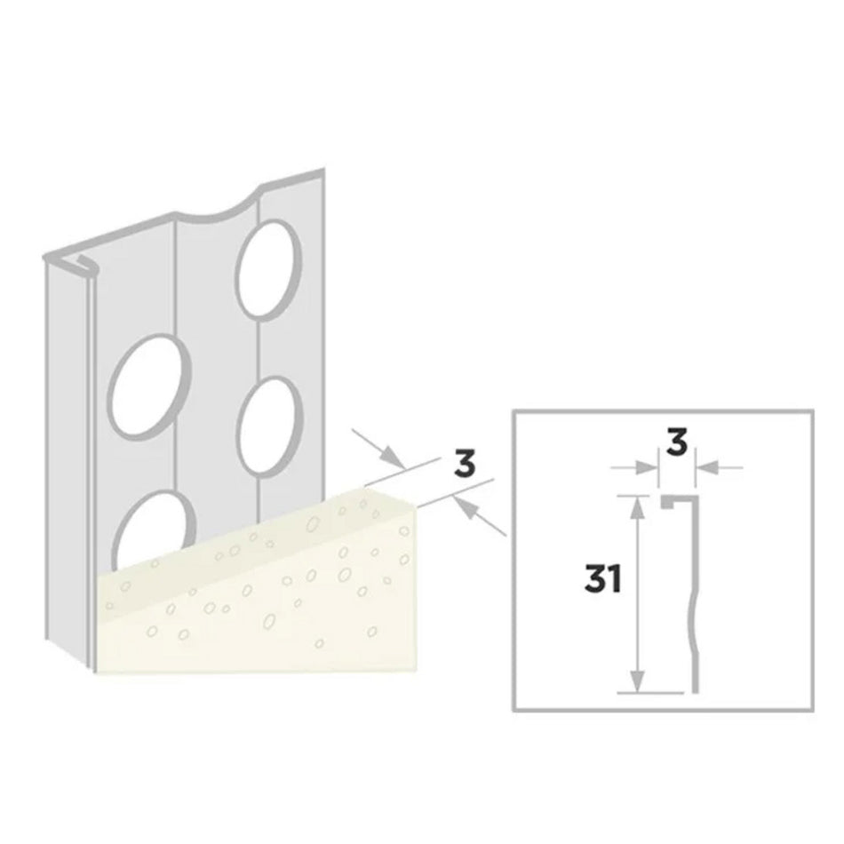 Ripstaal Stucstop 1236 Aluzink Stucdikte 3mm-10003241