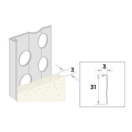 Ripstaal Stucstop 1236 Aluzink Stucdikte 3mm-10003242