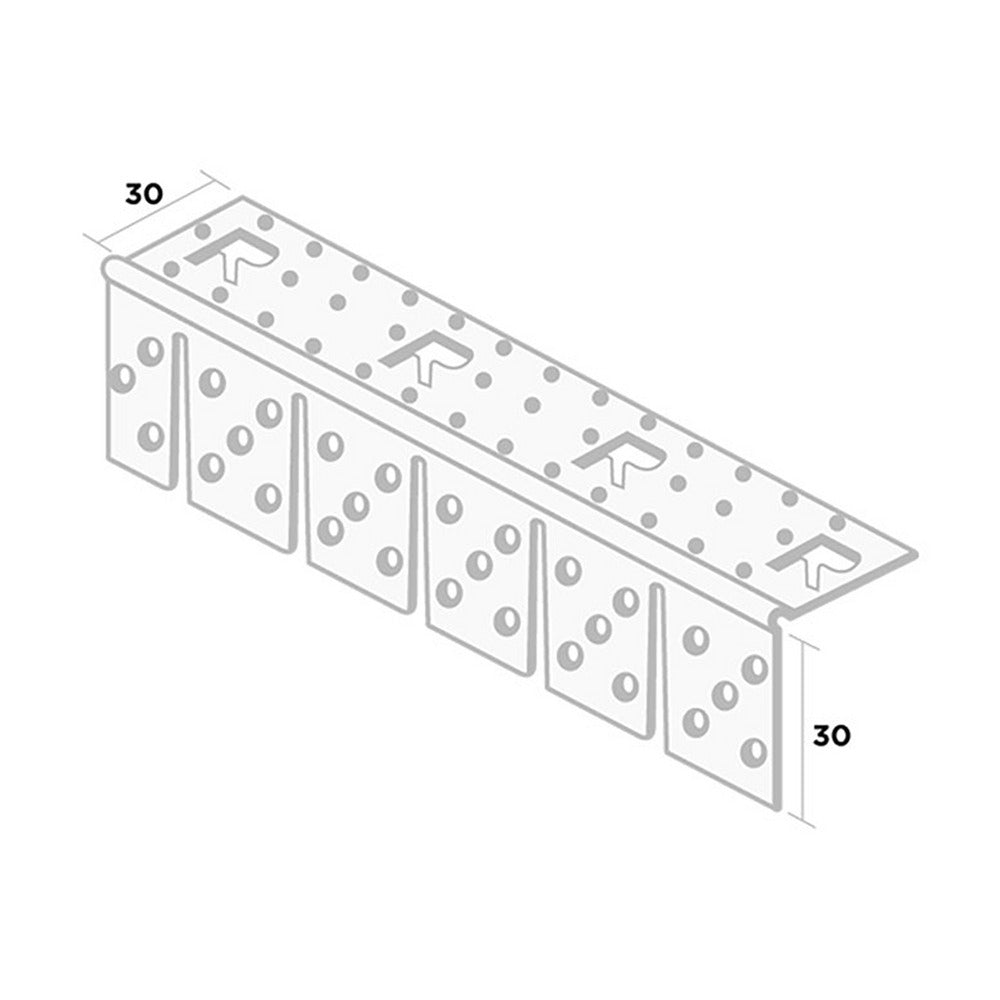Ripstaal Hoekprofiel 3767 PVC-U Stucdikte 3mm Bogen 300cm-10003244
