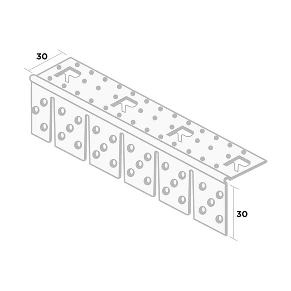 Ripstaal Hoekprofiel 3767 PVC-U Stucdikte 3mm Bogen 300cm-10003244