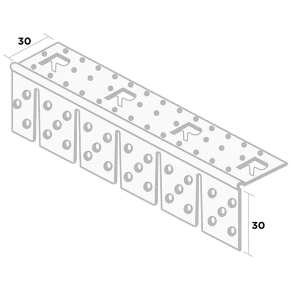 Ripstaal Hoekprofiel 3767 PVC-U Stucdikte 3mm Bogen 300cm-10003244