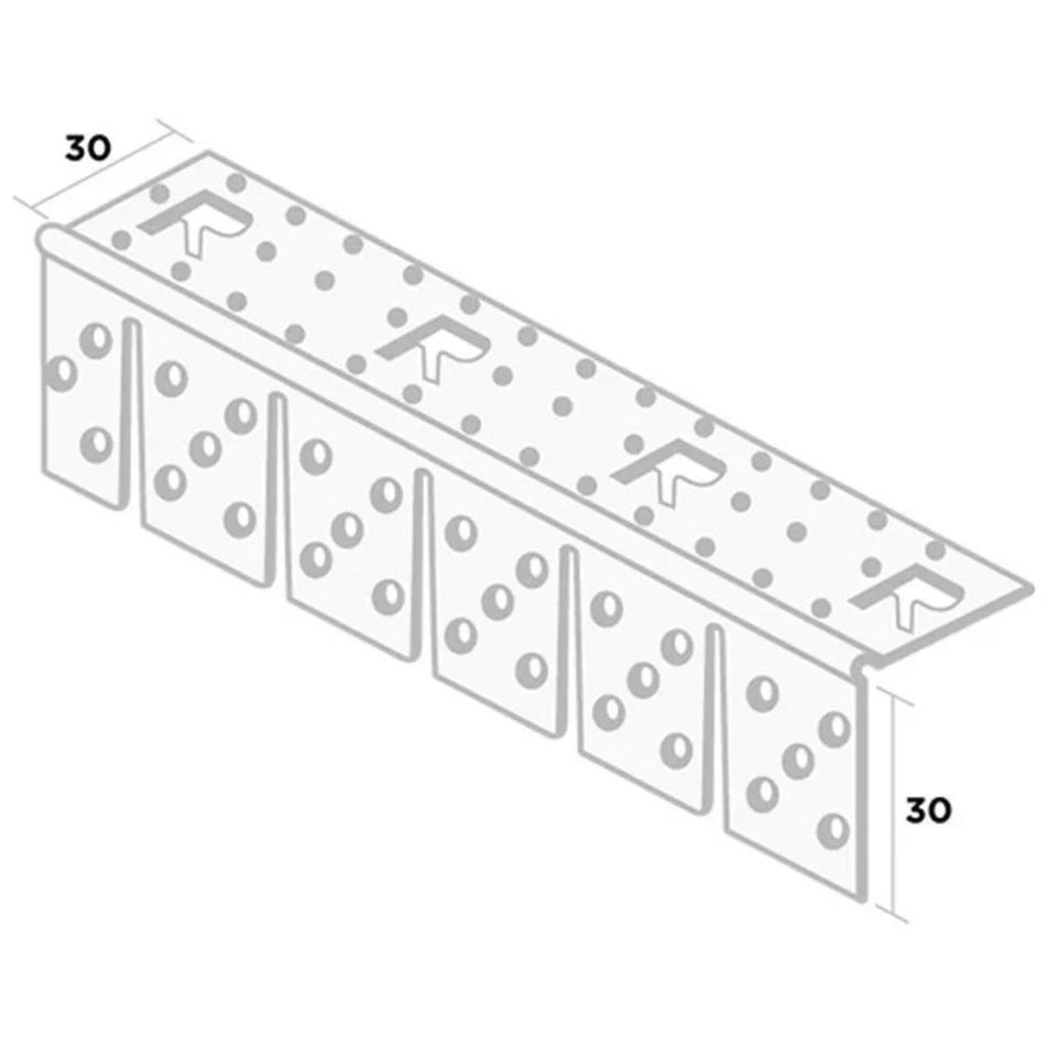Ripstaal Hoekprofiel 3767 PVC-U Stucdikte 3mm Bogen 300cm-10003244