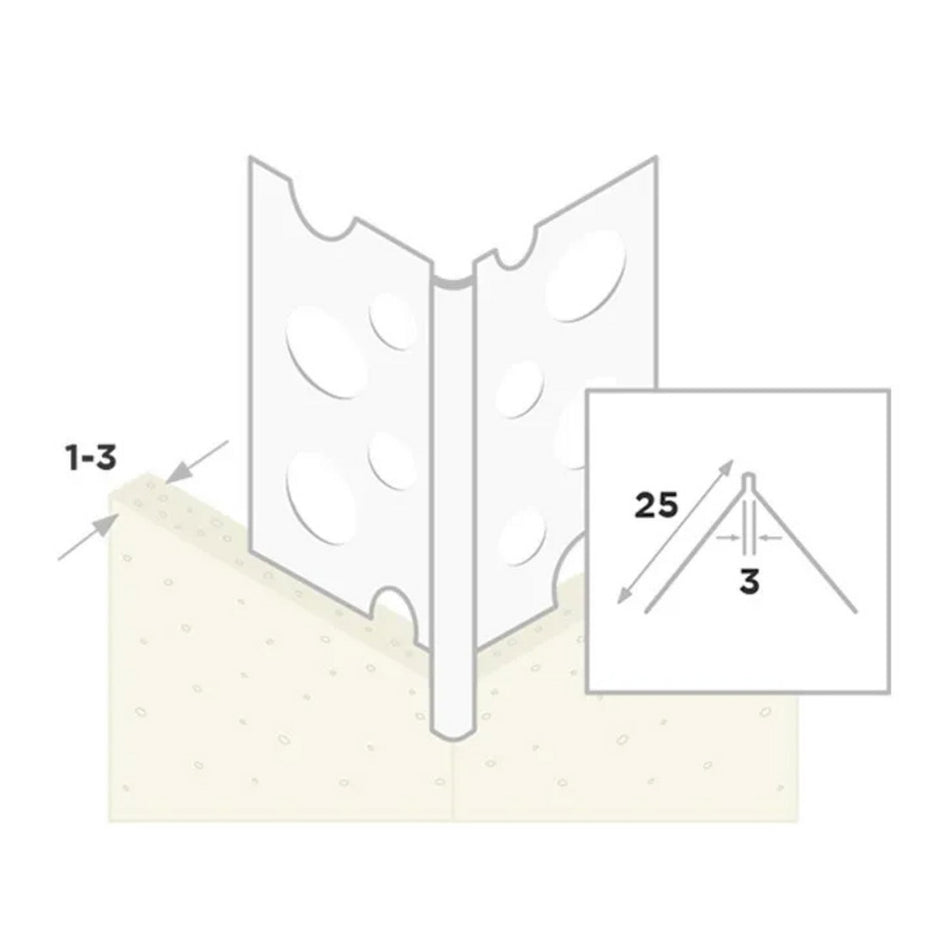 Ripstaal Hoekprofiel 1029W Plus Aluzink Wit Stuckdikte 1-3mm-10003245