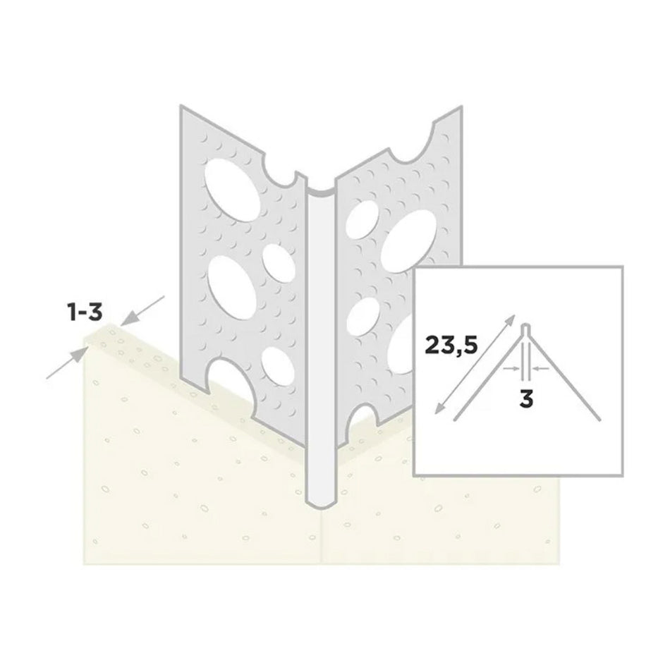 Ripstaal Hoekprofiel 1030 Plus Aluzink Stucdikte 1-3mm-10003248