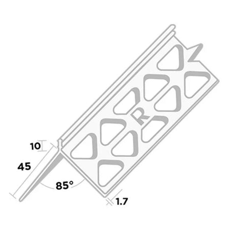 Ripstaal Hoekprofiel 3010 PVC-U Stucdikte 10mm 300cm-10003443