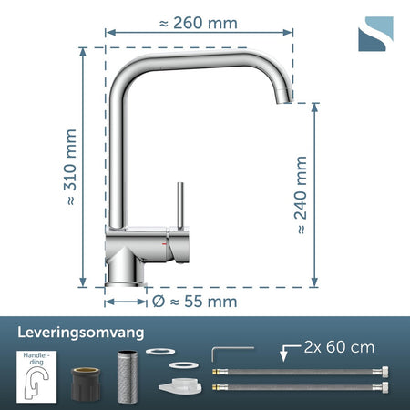 Schütte Keukenkraan YORK Chroom-10007314