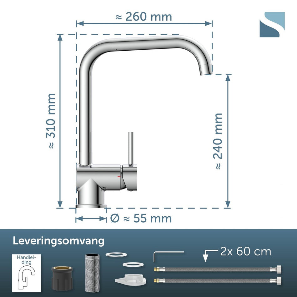 Schütte Keukenkraan YORK Chroom-10007314