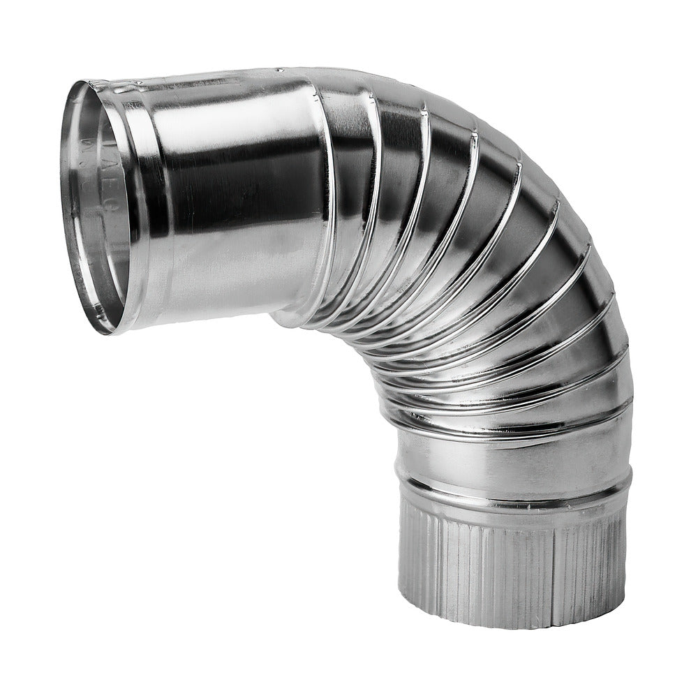 Burgerhout Bocht Rookgasafvoer Aluminium 90° Ø130mm-117760