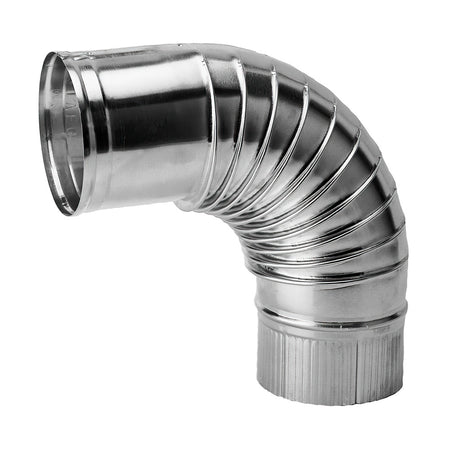 Burgerhout Bocht Rookgasafvoer Aluminium 90° Ø130mm-117760