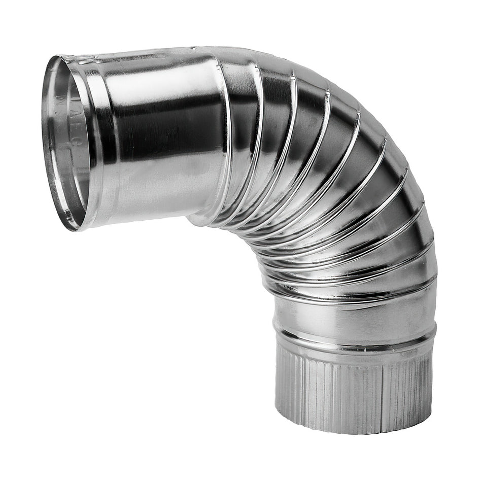 Burgerhout Bocht Rookgasafvoer Aluminium 90° Ø130mm-117760