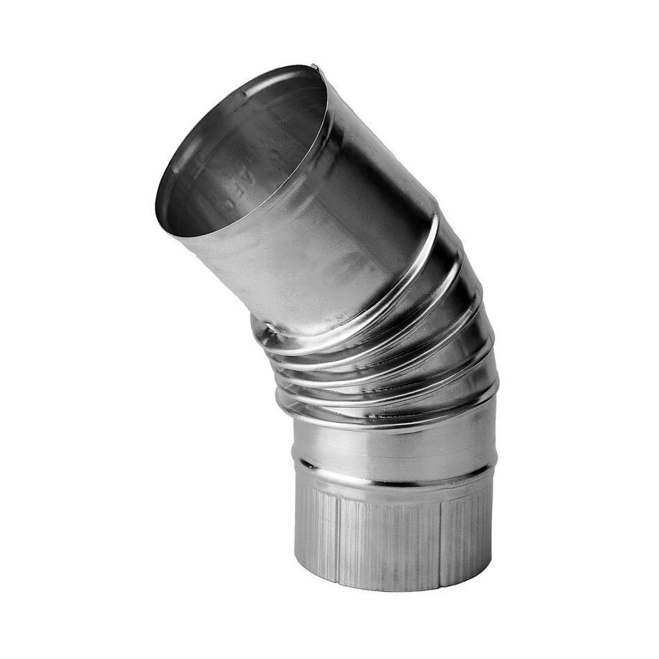 Burgerhout Bocht Rookgasafvoer Aluminium 45° Ø100mm-117809