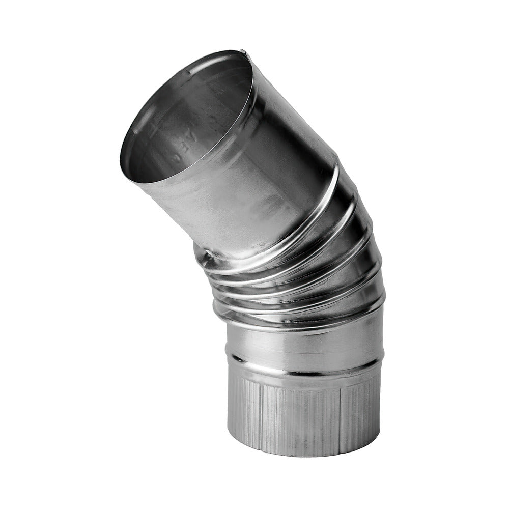 Burgerhout Bocht Rookgasafvoer Aluminium 45° Ø130mm-117825