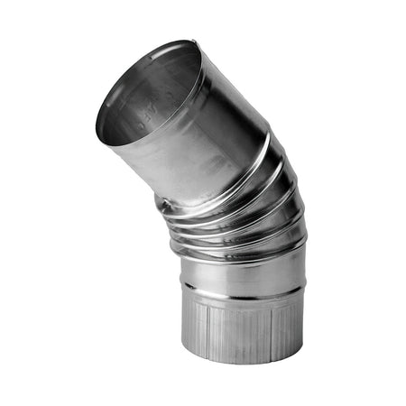 Burgerhout Bocht Rookgasafvoer Aluminium 45° Ø130mm-117825