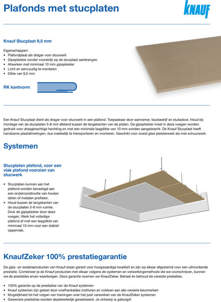 Knauf Stucplaat P RK 9,5mm-298011