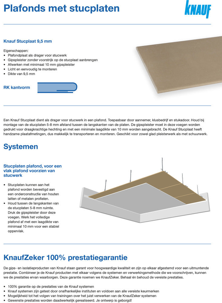 Knauf Stucplaat P RK 9,5mm-298011