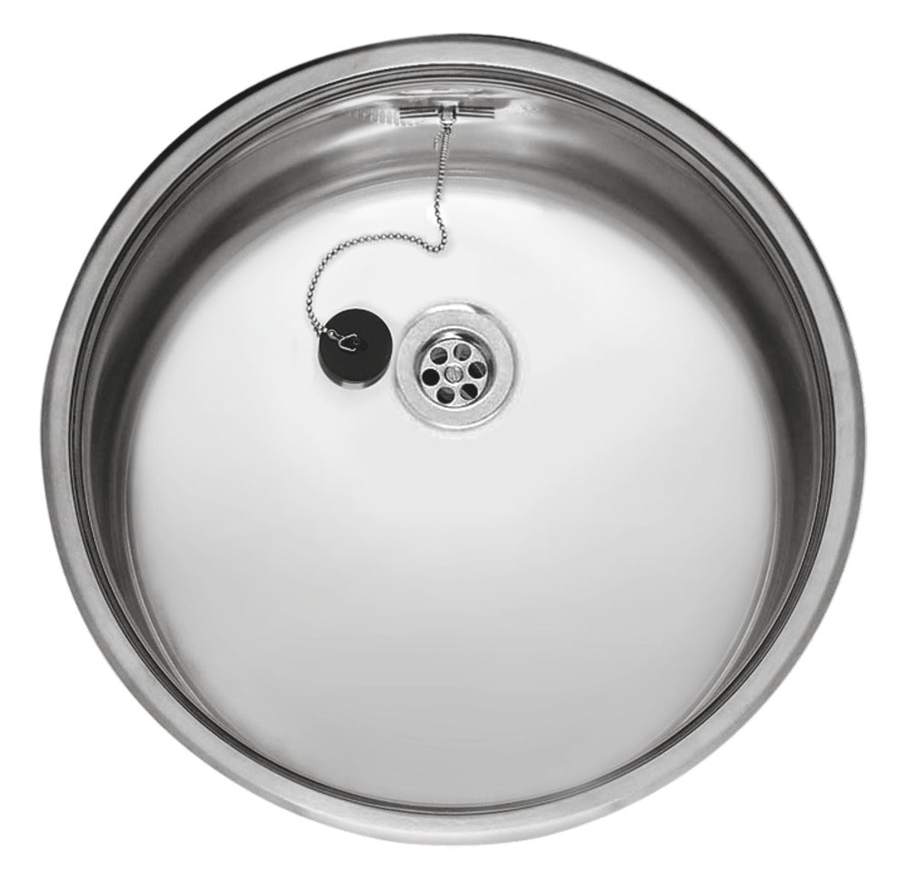Reginox Spoelbak B2903RLU02GDS RVS rond opbouw afvoer 50cm-321539