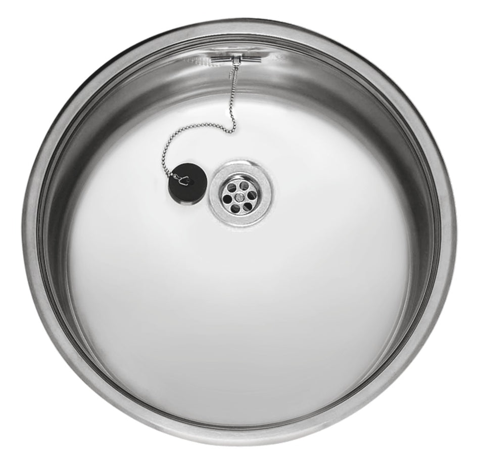 Reginox Spoelbak B2903RLU02GDS RVS rond opbouw afvoer 50cm-321539